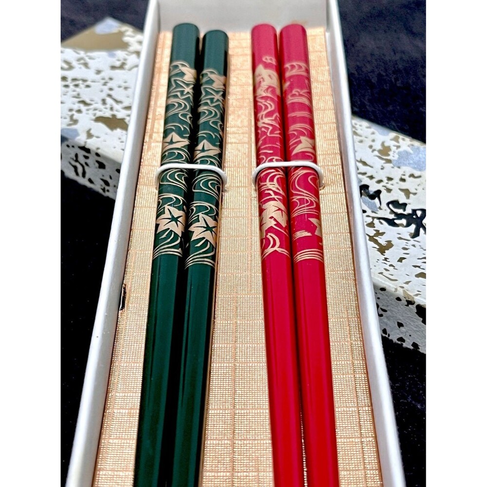 NIB Beautiful Wajima-nuri Luxury Japanese Lacquer Chopsticks Set